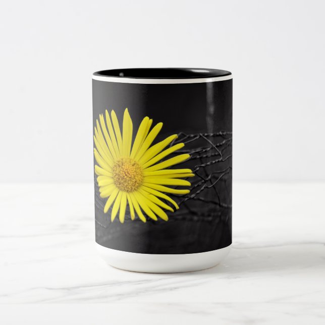 Tasse 2 Couleurs Fleur jaune (Centre)