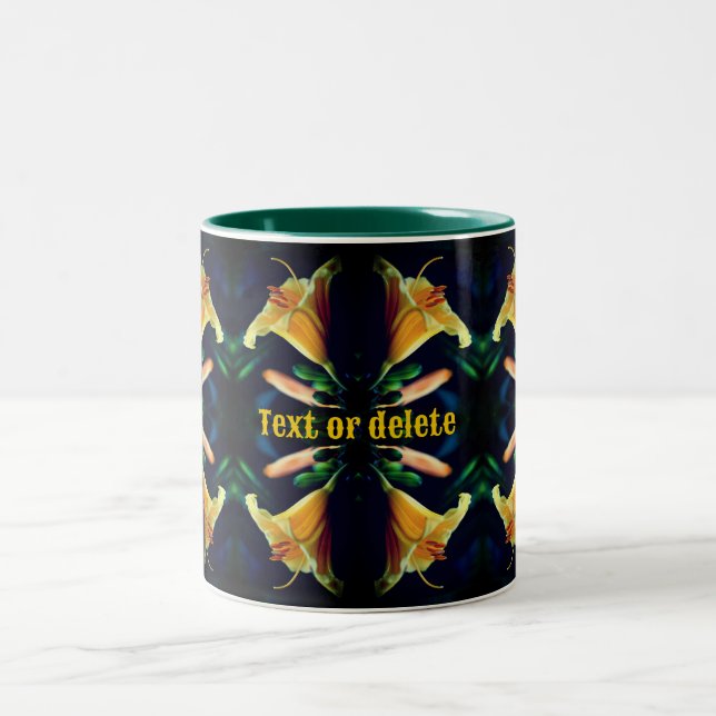 Tasse 2 Couleurs Fleur jaune Abstraite personnalisée (Centre)