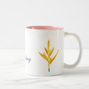 Tasse 2 Couleurs Fleur Jaune de colibri Personnalisé