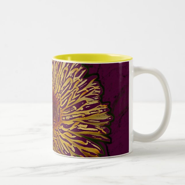 Tasse 2 Couleurs Fleur jaune-orange (Droit)