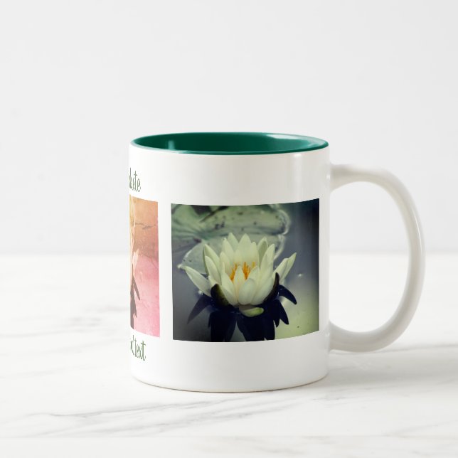 Tasse 2 Couleurs Fleur Lotus Lotus Lily Eau Personnalisé (Droit)
