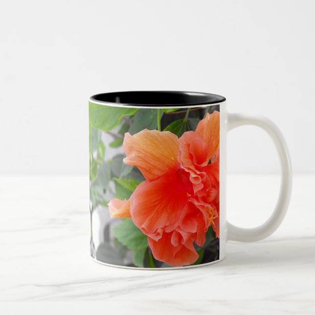 Tasse 2 Couleurs Fleur orange (Droit)