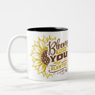 Tasse 2 Couleurs Fleur où vous êtes planté