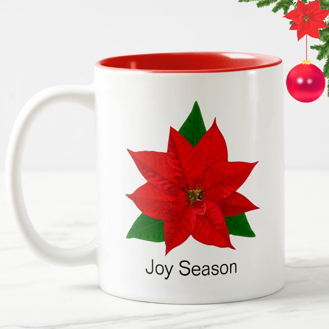 Tasse 2 Couleurs Fleur Poinsettia (Créateur téléchargé)