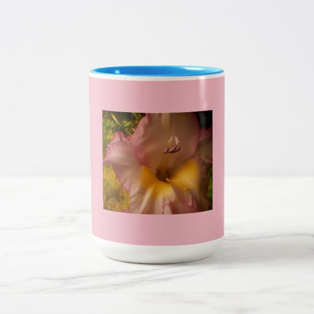 Tasse 2 Couleurs Fleur rose et violet (Centre)