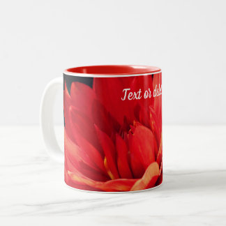 Tasse 2 Couleurs Fleur Rouge Dahlia personnalisée