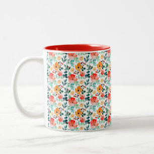 Tasse 2 Couleurs Fleur sauvage coloré Motif floral mixte