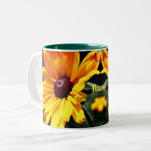 Tasse 2 Couleurs Fleur Susan aux yeux noirs personnalisée