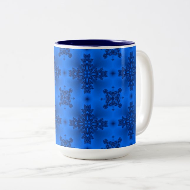 Tasse 2 Couleurs Fleurs Artdeco dans le style rétro (Devant droit)