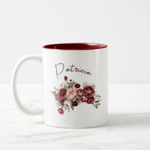Tasse 2 Couleurs Fleurs bourguignonnes modernes