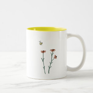 Tasse 2 Couleurs Fleurs d'abeille et d'orange - muqueuse
