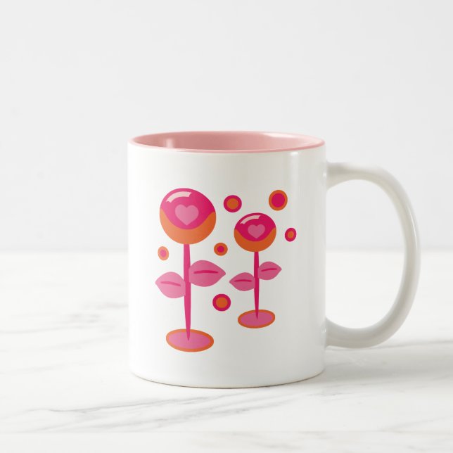 Tasse 2 Couleurs Fleurs d'amour (Droit)