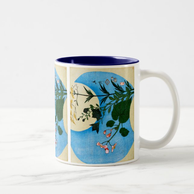 Tasse 2 Couleurs Fleurs d'automne devant la Pleine lune (Droit)