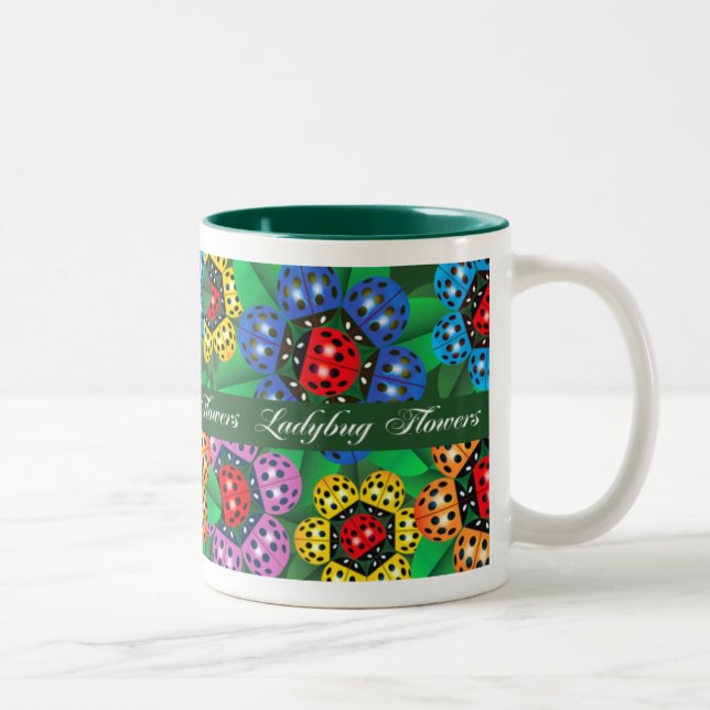 TASSE 2 COULEURS FLEURS DE COCCINELLE (Droit)