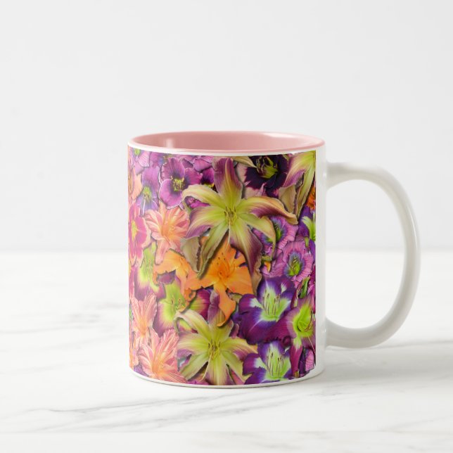 Tasse 2 Couleurs Fleurs de Daylily (Droit)