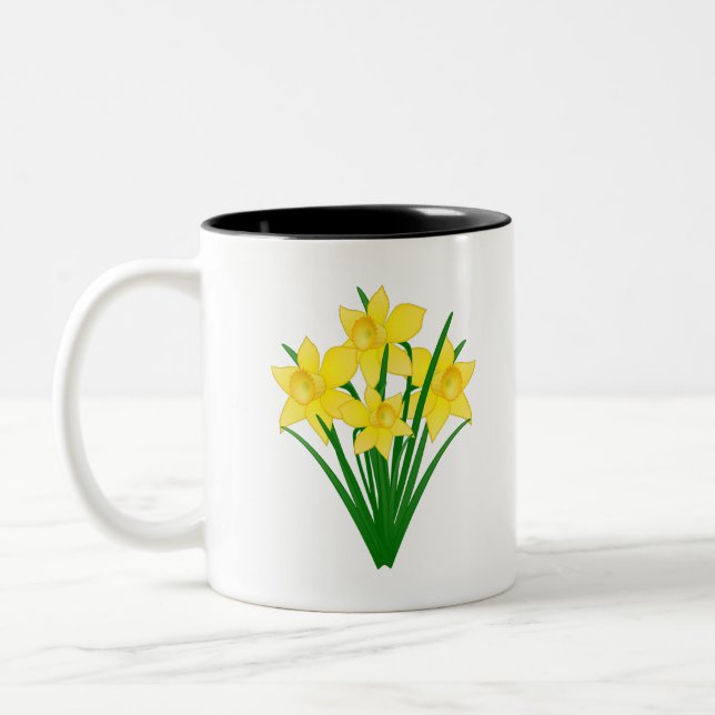Tasse 2 Couleurs Fleurs de jonquille (Gauche)