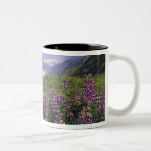 Tasse 2 Couleurs Fleurs de lupin et littoral accidenté le long
