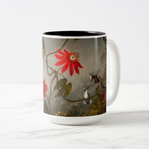 Tasse 2 Couleurs Fleurs de passion avec tête de colibris