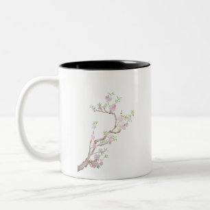 Tasse 2 Couleurs fleurs de pêche rose