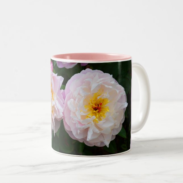 Tasse 2 Couleurs Fleurs de pivoine (Devant droit)