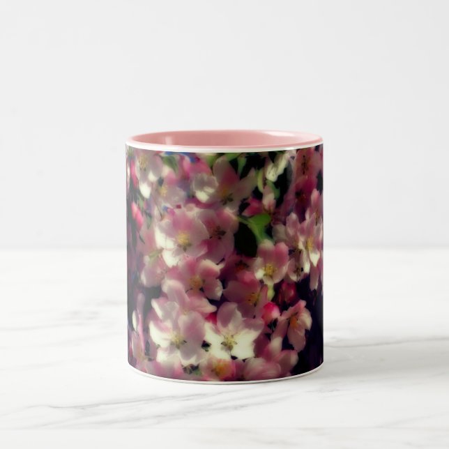 Tasse 2 Couleurs Fleurs de printemps roses (Centre)