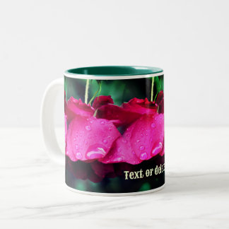 Tasse 2 Couleurs Fleurs De Roses Rouges Et Raindrops Personnalisés