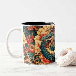 Tasse 2 Couleurs Fleurs de serpent vert