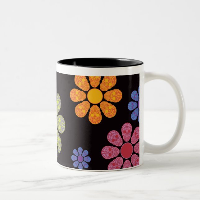 TASSE 2 COULEURS FLEURS DE SKULS (Droit)