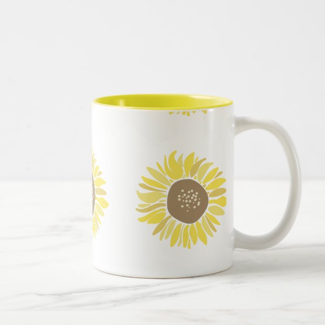 Tasse 2 Couleurs Fleurs de soleil (Droit)