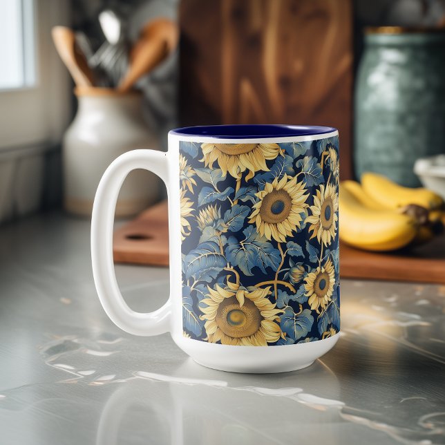 Tasse 2 Couleurs Fleurs de soleil Art Nouveau (Créateur téléchargé)