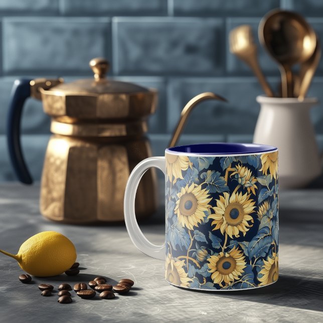 Tasse 2 Couleurs Fleurs de soleil Art Nouveau (Créateur téléchargé)