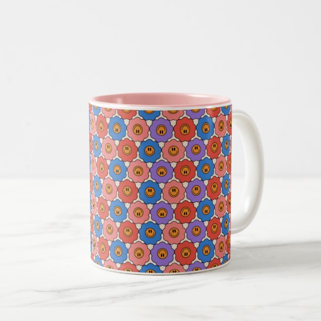 Tasse 2 Couleurs Fleurs de sourire (Devant droit)