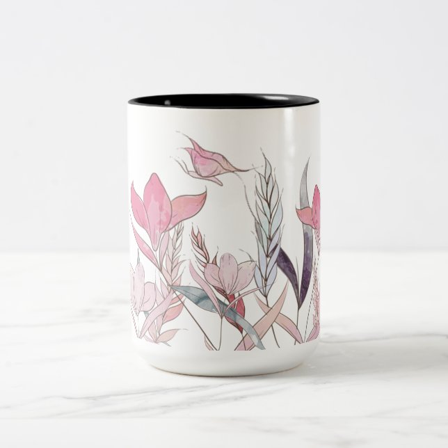Tasse 2 Couleurs Fleurs d'eau (Centre)