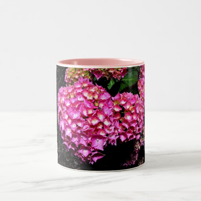 Tasse 2 Couleurs Fleurs d'hydrangée rose (Centre)