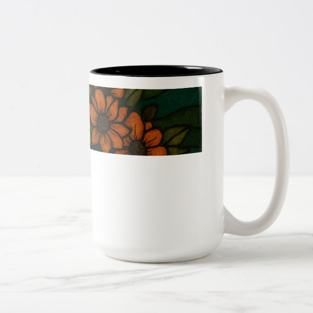 Tasse 2 Couleurs Fleurs ensoleillées sous les sommets (Droit)