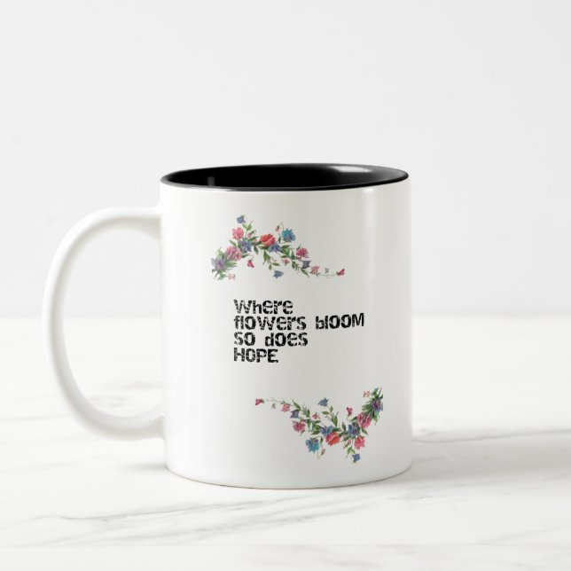 Tasse 2 Couleurs Fleurs et espoir design (Gauche)