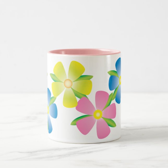 Tasse 2 Couleurs Fleurs gaies (Centre)