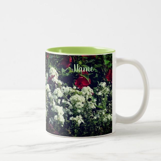 Tasse 2 Couleurs Fleurs Hibiscus Et Phlox Personnalisées (Droit)