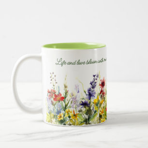 Tasse 2 Couleurs Fleurs multicolores Aquarelle Imprimer