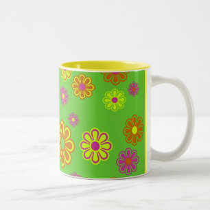 Tasse 2 Couleurs fleurs pop mod super