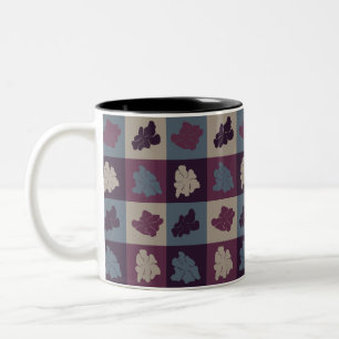 Tasse 2 Couleurs Fleurs Rétro Ondulées - Tons Calmes
