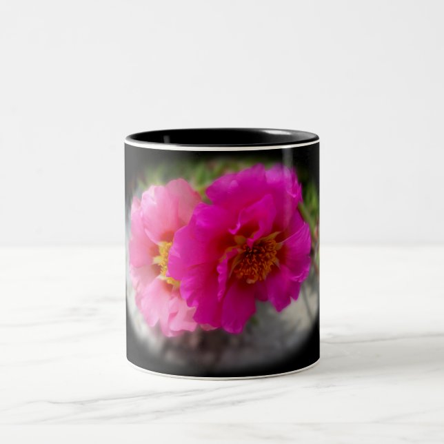 Tasse 2 Couleurs Fleurs roses au soleil (Centre)