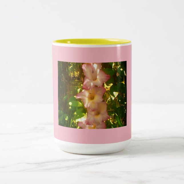 Tasse 2 Couleurs Fleurs roses debout (Centre)