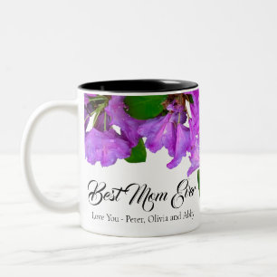 Tasse 2 Couleurs Fleurs roses élégantes rose azalées rose maman