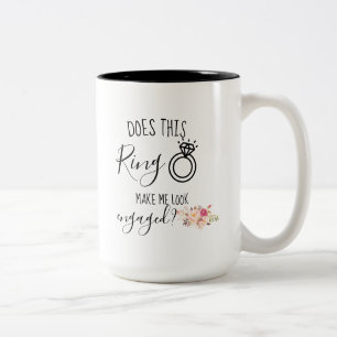 Tasse 2 Couleurs Fleurs Roses Vierges Futures Fiançailles Cadeau