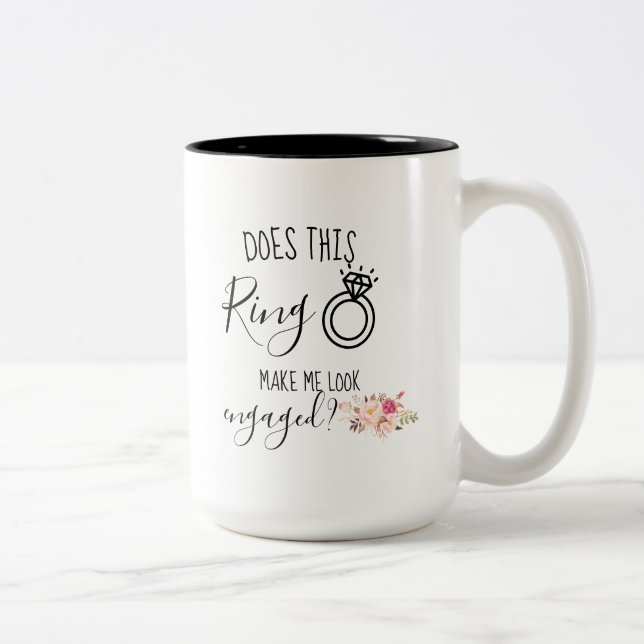Tasse 2 Couleurs Fleurs Roses Vierges Futures Fiançailles Cadeau (Droit)