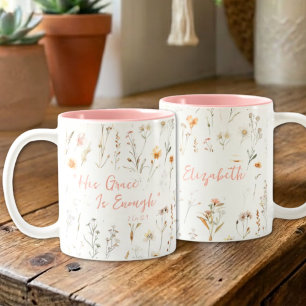 Tasse 2 Couleurs Fleurs sauvages aquarelles inspirantes de Sa Grâce