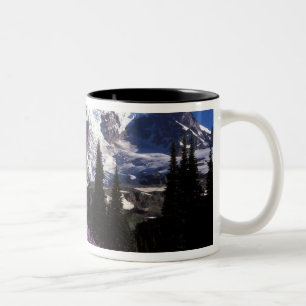 Tasse 2 Couleurs fleurs sauvages estivales au pied du mont Rainier,