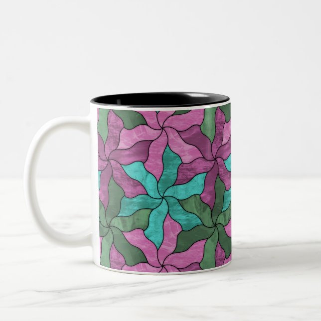 Tasse 2 Couleurs Fleurs Tessellées De Verre Tiré (Gauche)