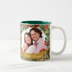 Tasse 2 Couleurs Fleurs Vintage Photo Personnalisée